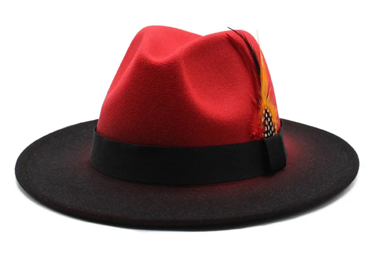 Gradient Feathered Fedora - Accessorizmee