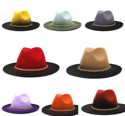 Gradient Fedora with chain - Accessorizmee