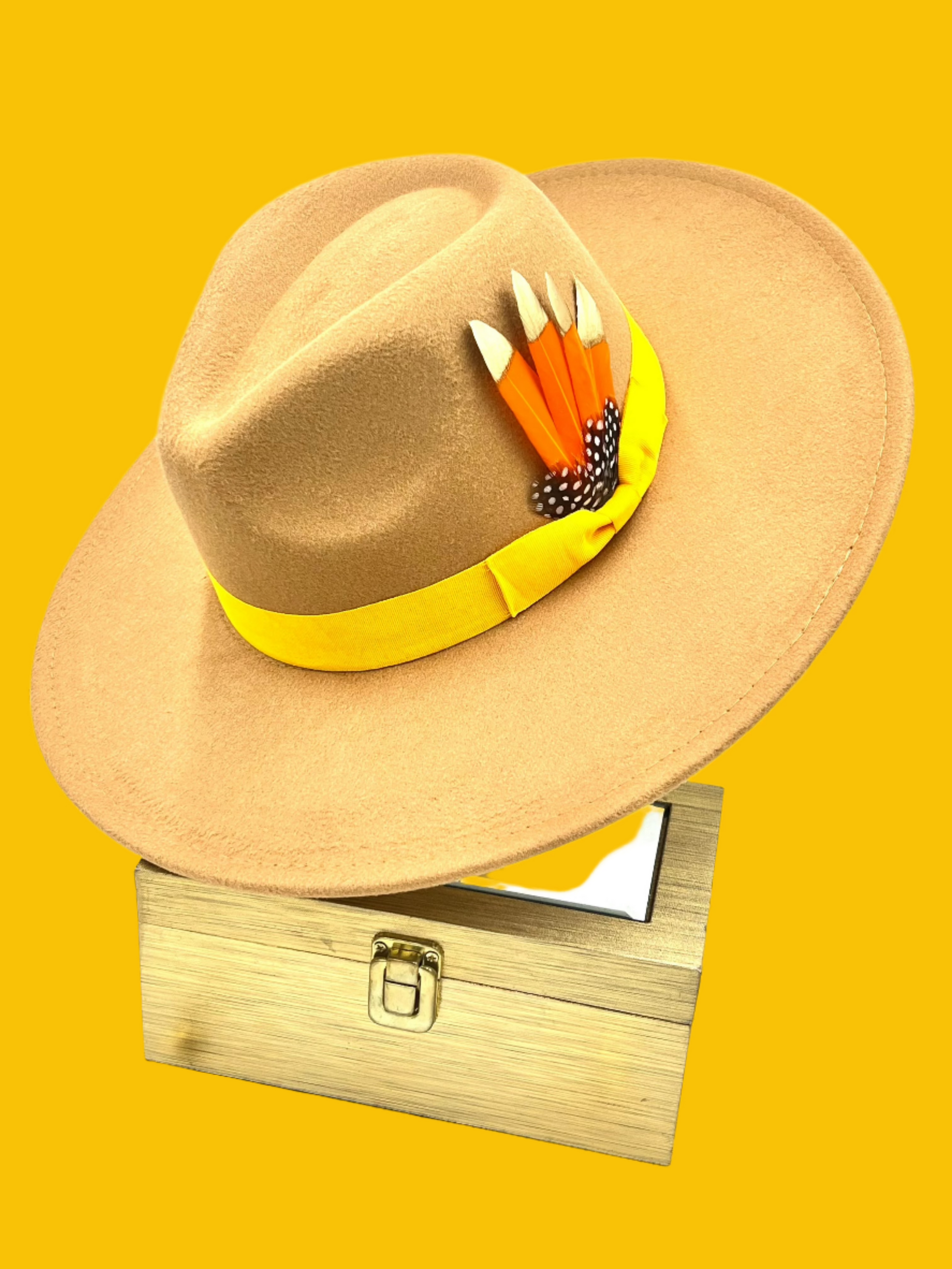 Luxury Bow tie Fedora -orange - Accessorizmee