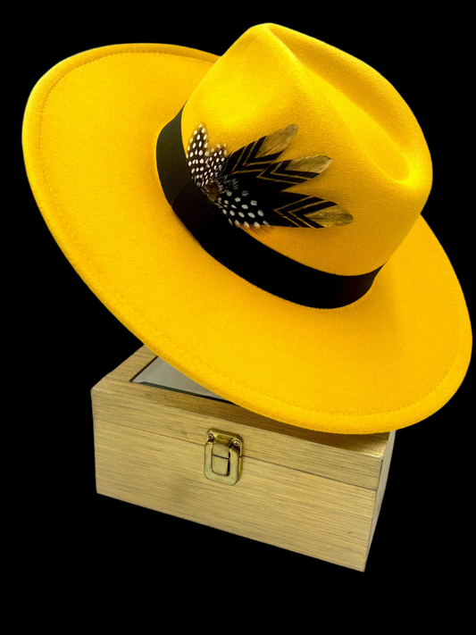Luxury Fedora -Black&Yellow - Accessorizmee