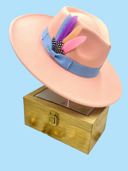 Luxury Bow tie Fedora Hat -Melon - Accessorizmee