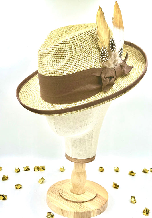 Luxury Straw Fedora-brown - Accessorizmee