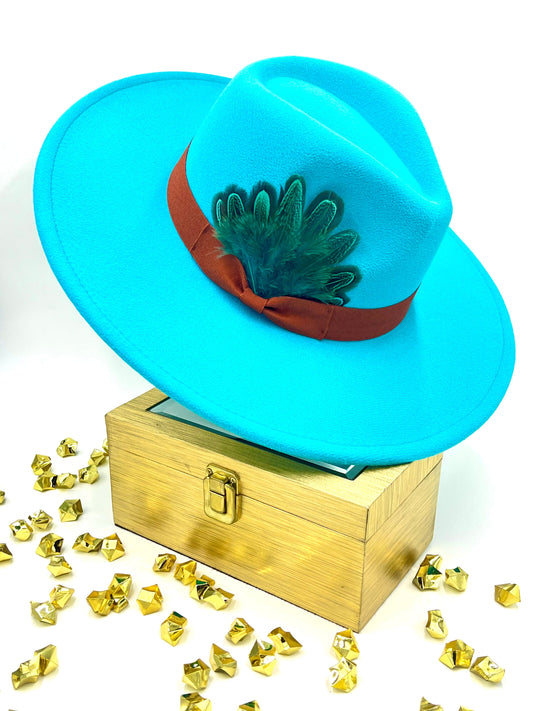 Luxury Fedora -Turquoise - Accessorizmee