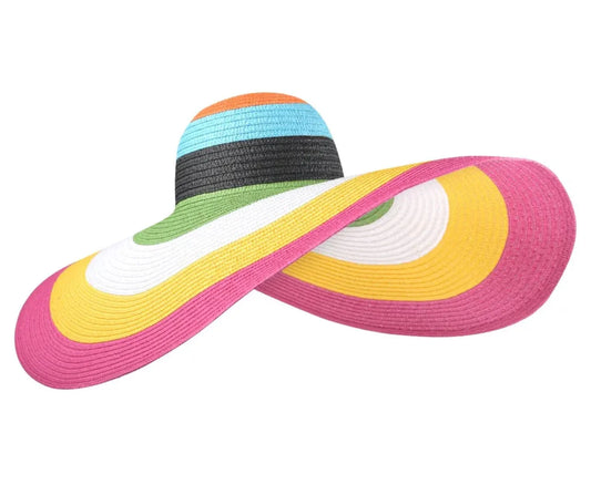 Jumbo floppy Beach hat- Rainbow - Accessorizmee