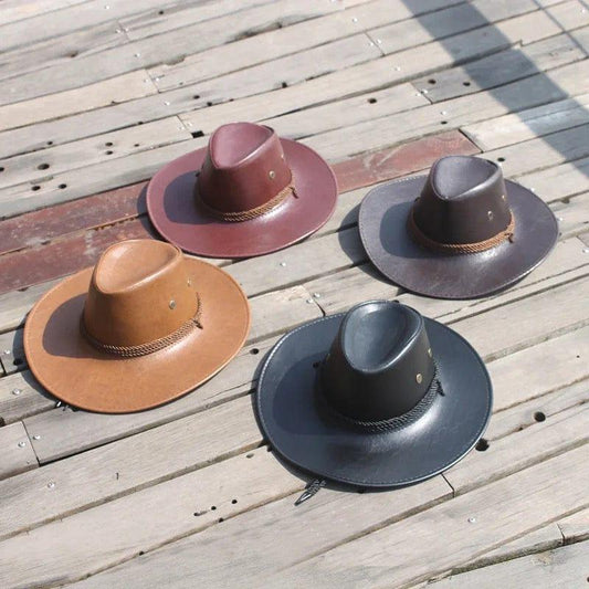 Leather Cowboy hat - Accessorizmee