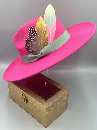 Luxury Bow Tie Fedora Hat -Cotton Candy - Accessorizmee