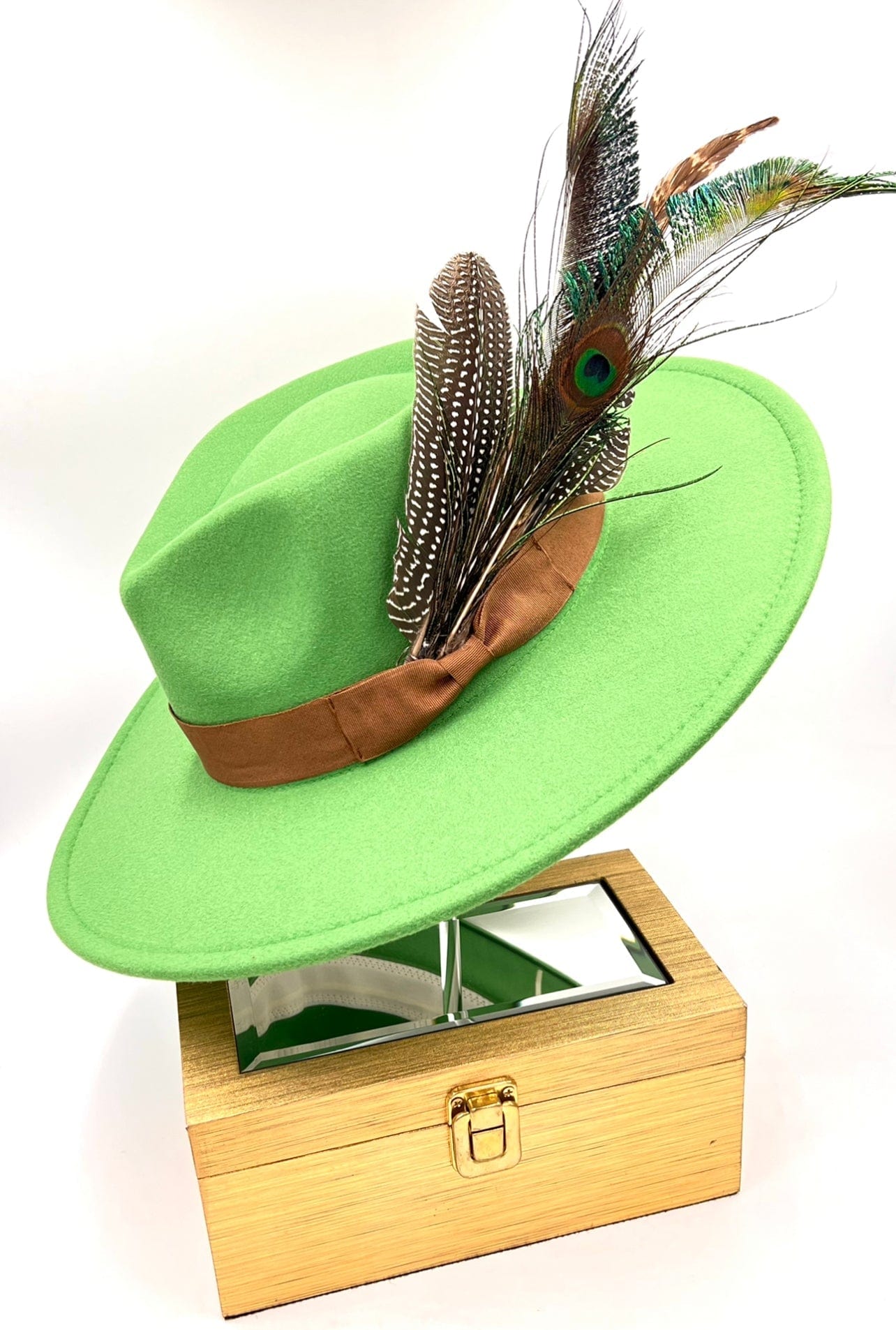 Luxury Bow Tie Fedora -Peacok - Accessorizmee