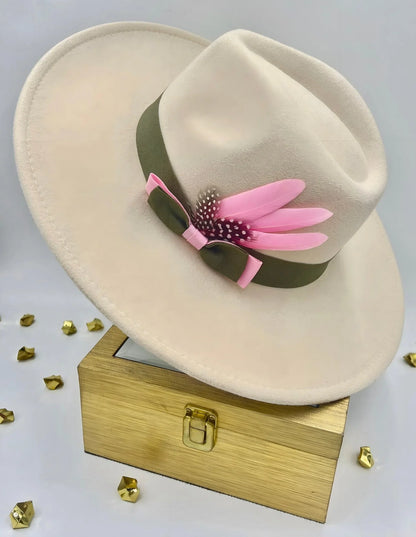 Luxury Fedora Hat-StrawberryCream - Accessorizmee