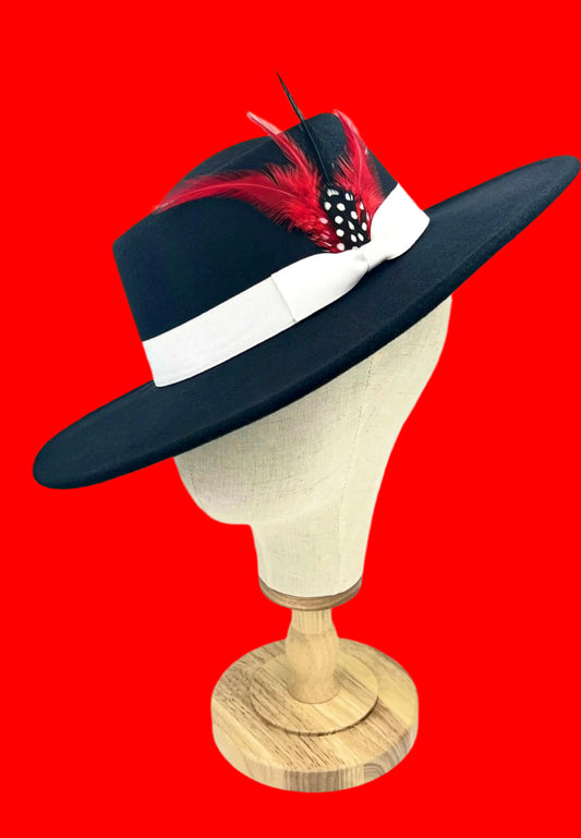 Luxury Round Fedora -black - Accessorizmee
