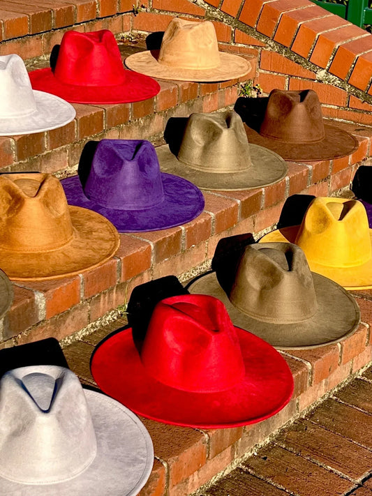 Vegan Suede Hat Blank, Hat for Burning, Hat Pyrography, Fedora Hat, Wide Brim Hat, Hat for Engraving - Accessorizmee