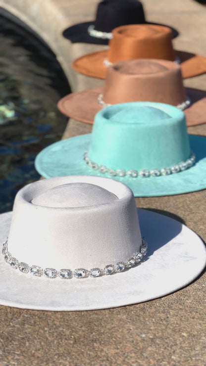 Raw diamond round brim Fedora Hat