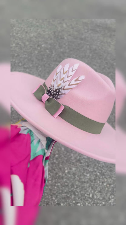 Luxury Fedora Hat-Pink