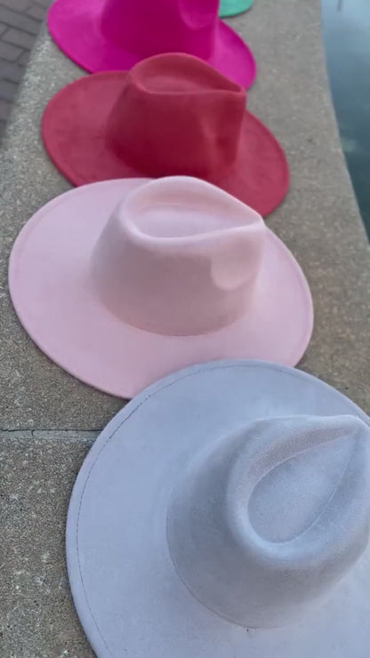 Premium Vegan Tribal Suede Fedora Hat