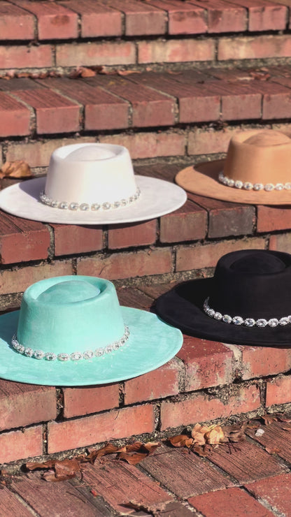 Raw diamond round brim Fedora Hat