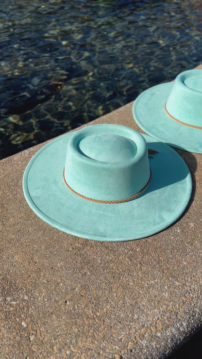 Flat widebrim Vegan Fedora Hat