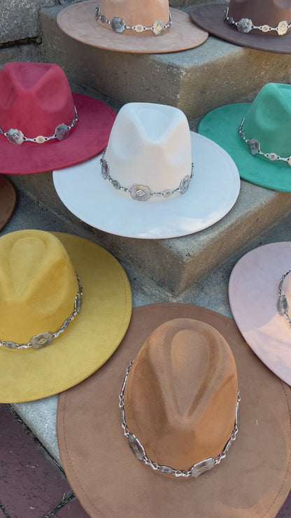 Premium Suede Ballad chain fedora Hat