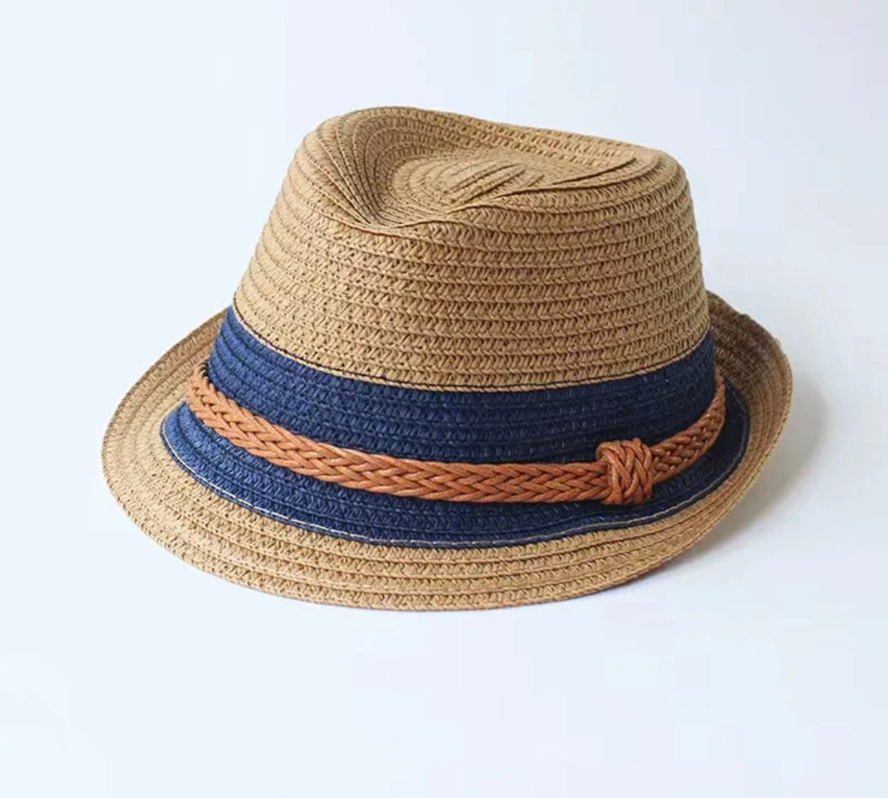 Straw Jazz Fedora-navy - Accessorizmee