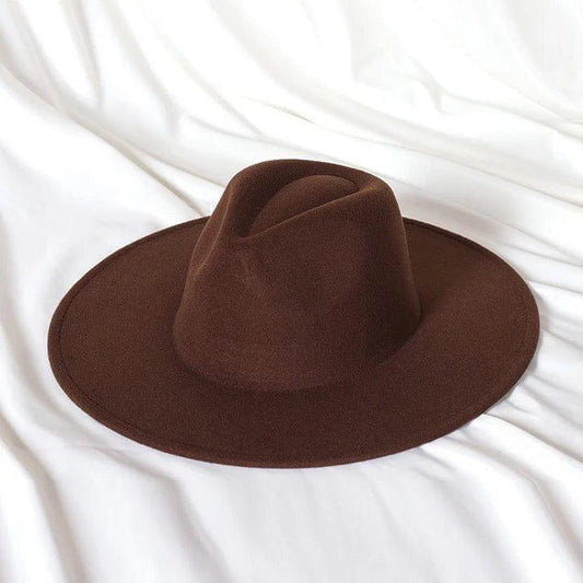 Wide Stiff Brim Fedora - Unisex Adjustable Cotton & Polyester Hat with 10cm Brim & 12cm Height - Sun Protection Fashion Accessory - Accessorizmee