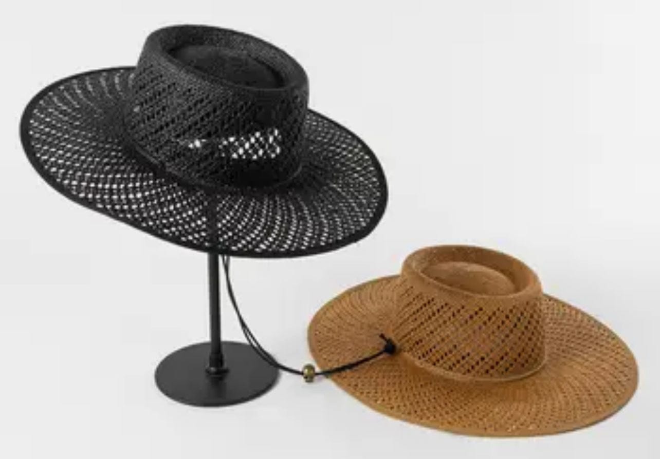 Wide Stiff Brim Straw Hat - Accessorizmee