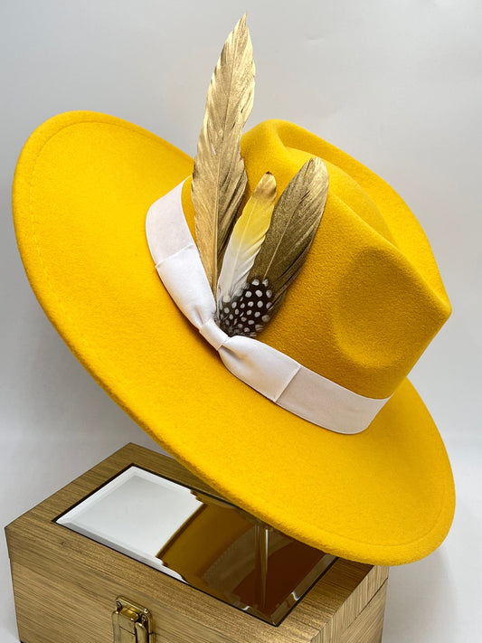 Luxury Fedora Hat-Yellow gold - Accessorizmee