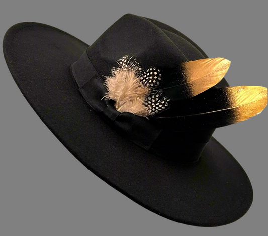 Luxury Bow Tie Fedora -Blackgold - Accessorizmee