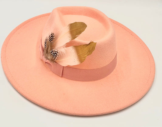 Luxury Fedora -Peach - Accessorizmee