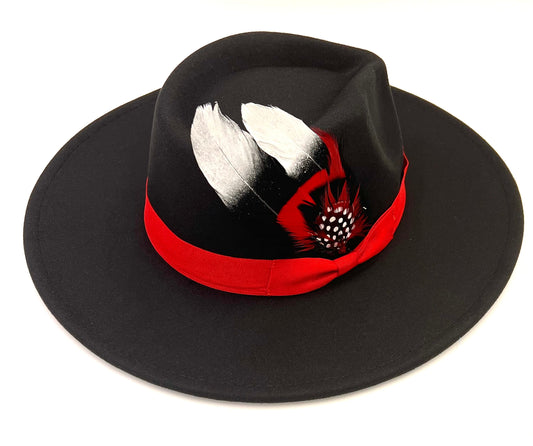 Accessorizmee Bow Tie Fedora in Black Silver - Classic hat with a modern touch
