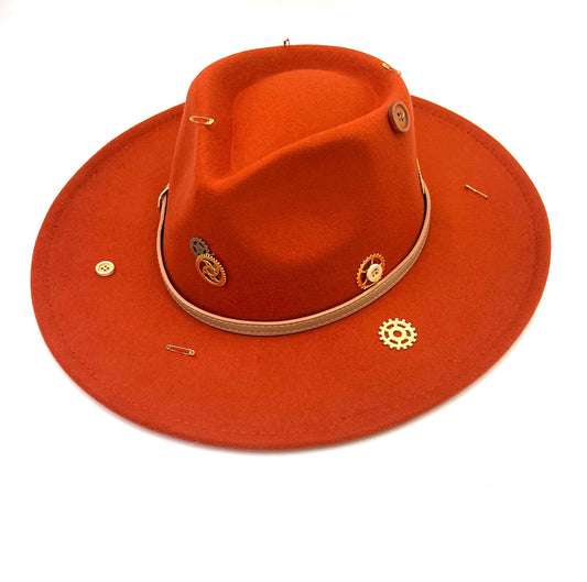 Luxury Bow Tie Fedora -Rust - Accessorizmee