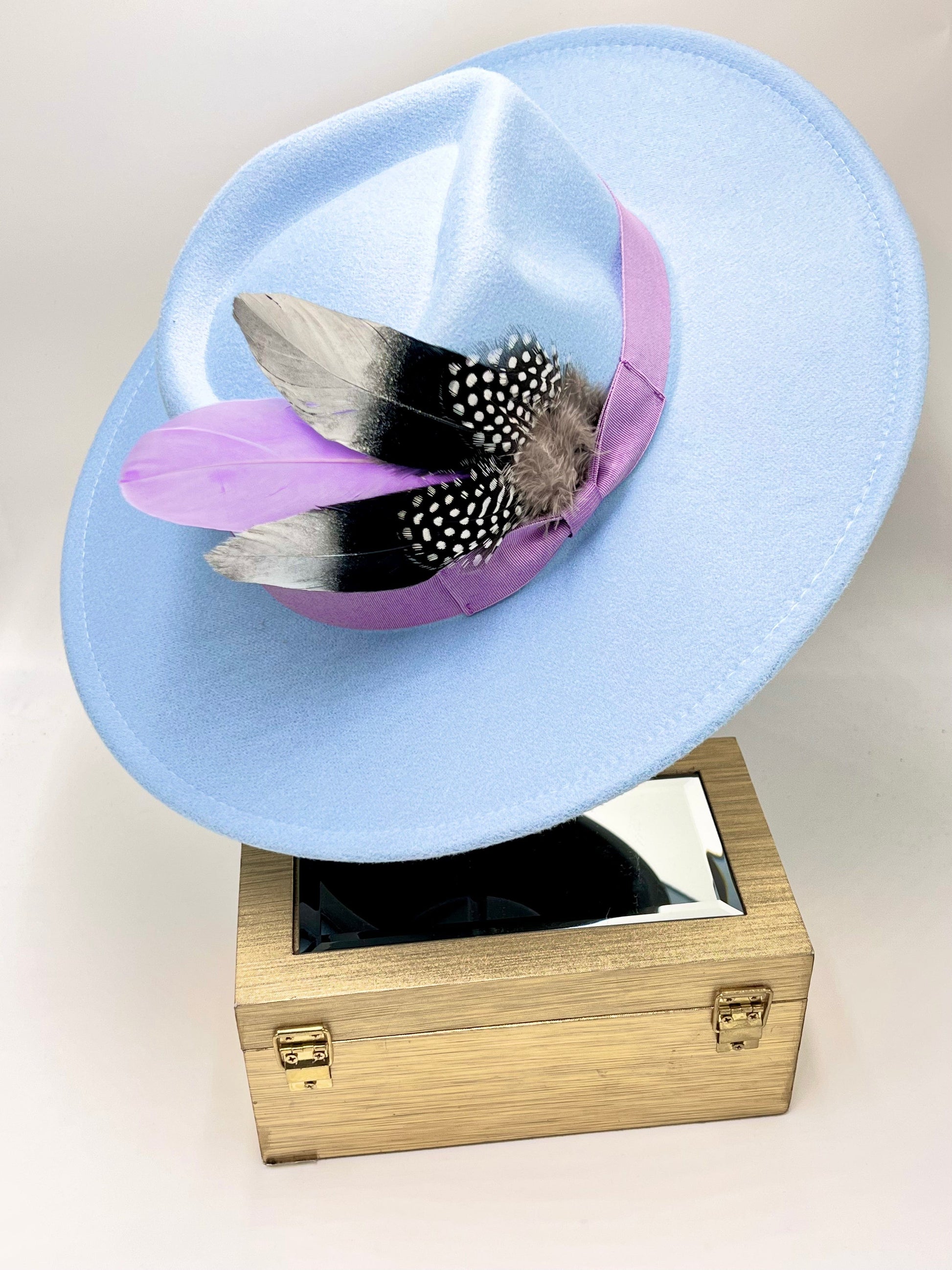 Luxury Fedora -Baby-blue - Accessorizmee