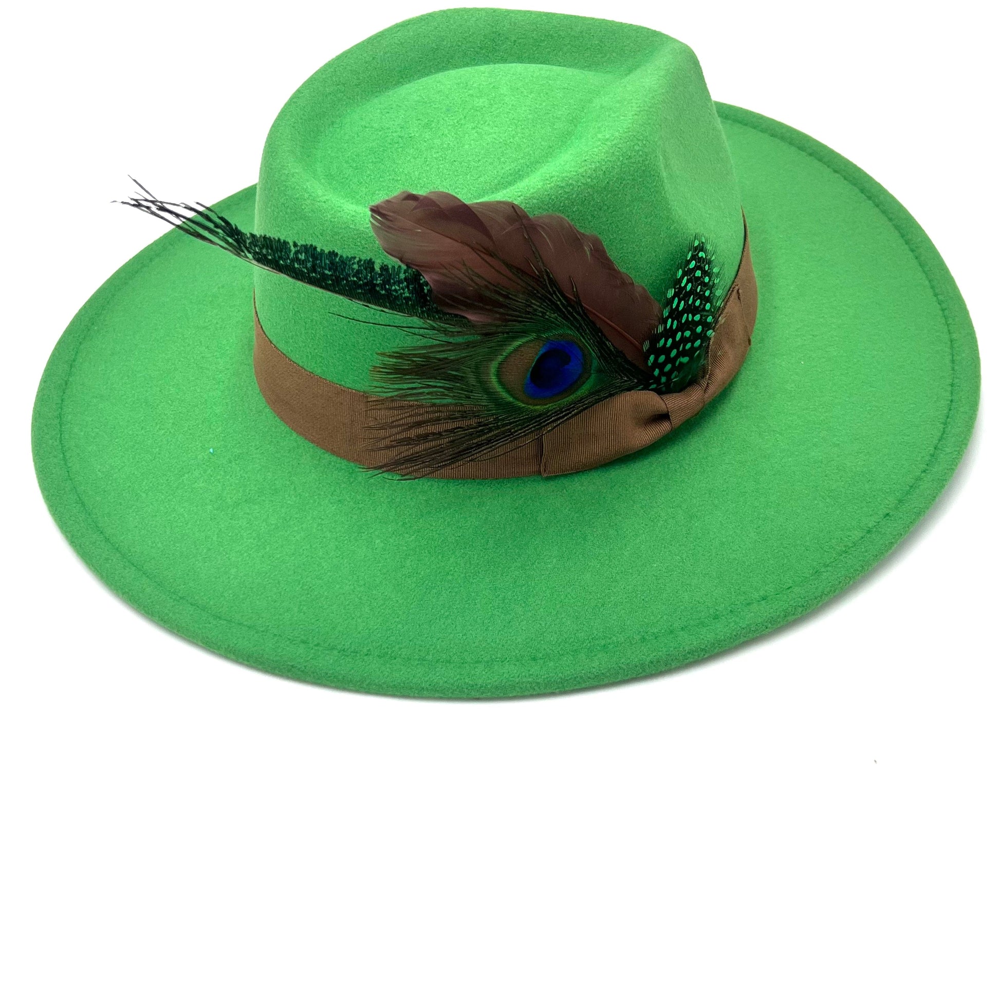 Luxury Bow Tie Fedora -Peacock green - Accessorizmee