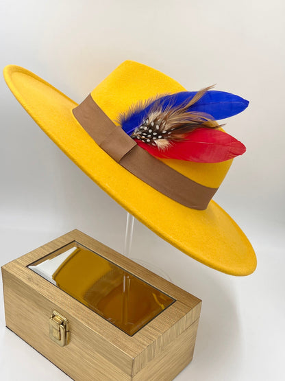 Luxury Fedora -Mustard - Accessorizmee