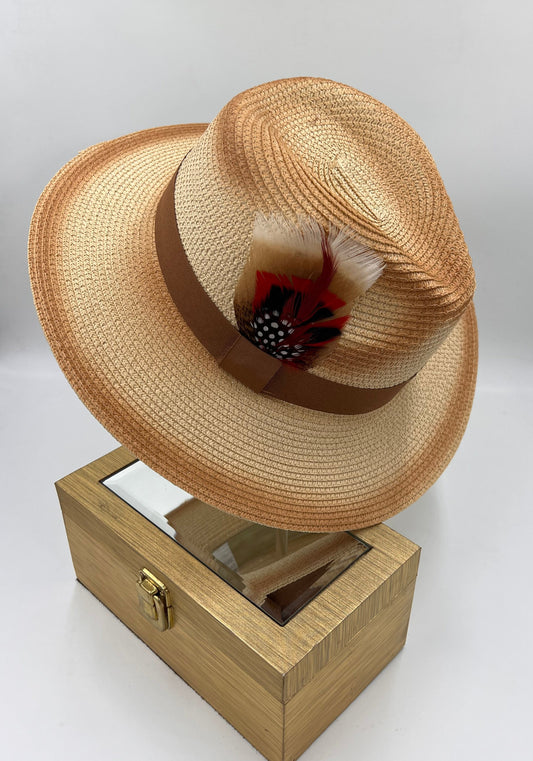 Luxury Rustic Fedora-Carmel - Accessorizmee