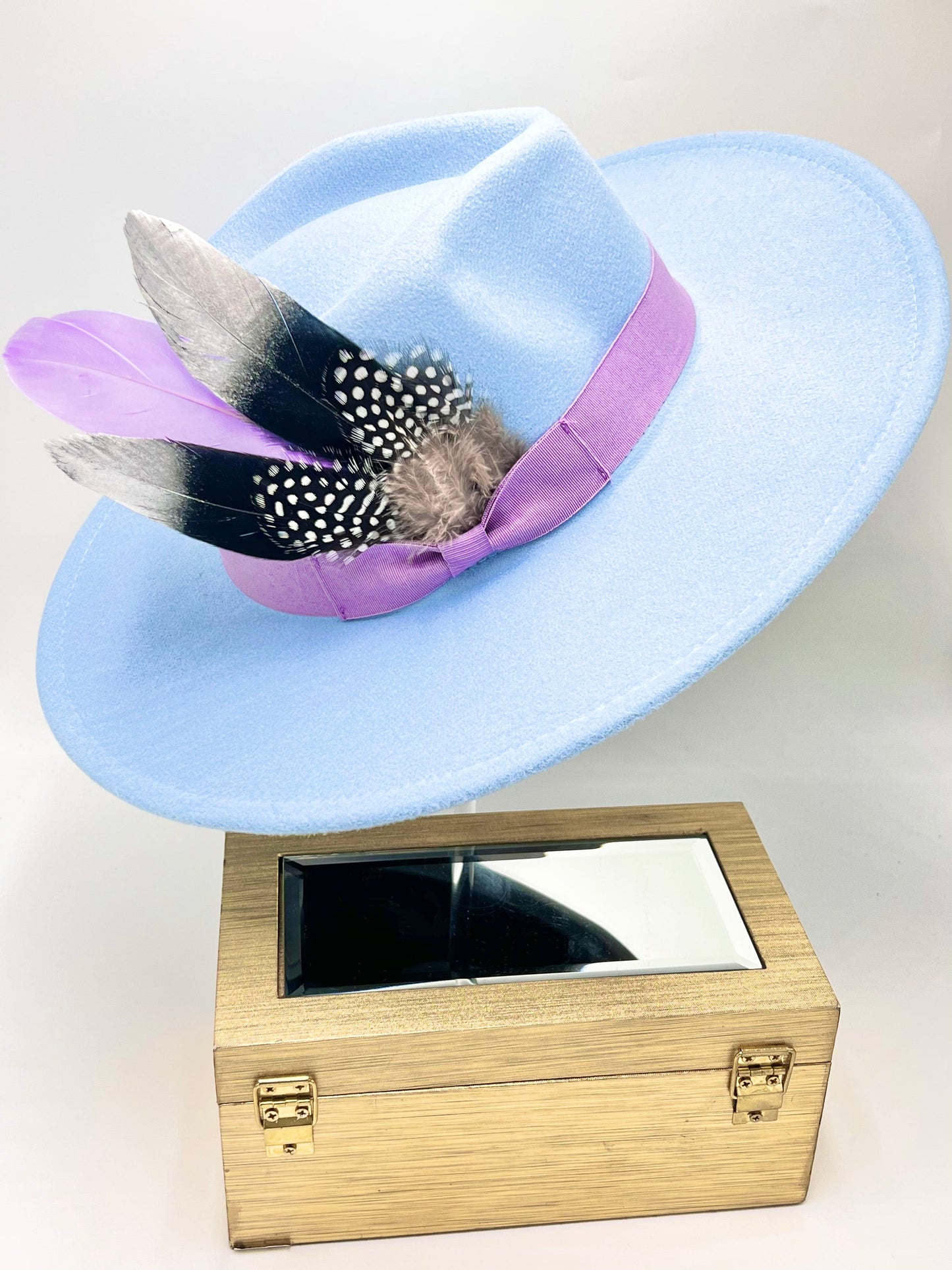 Luxury Fedora -Baby-blue - Accessorizmee