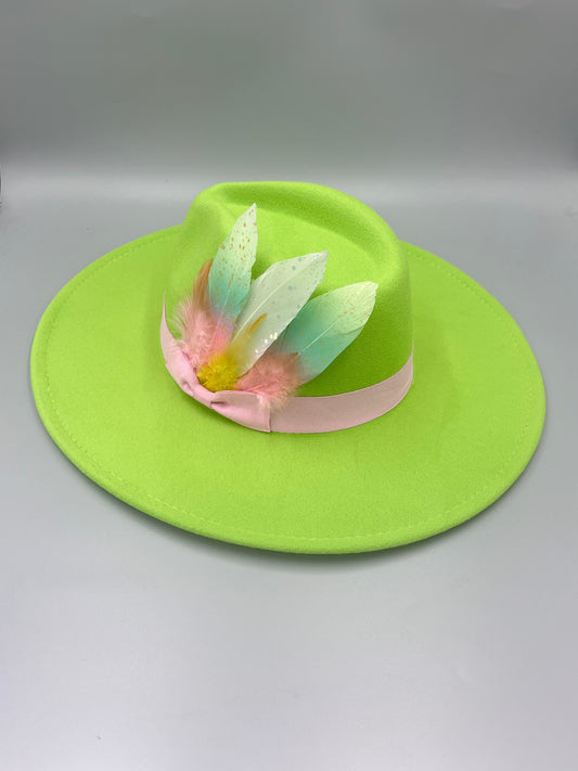 Luxury Bow Tie Fedora -Limedrop - Accessorizmee