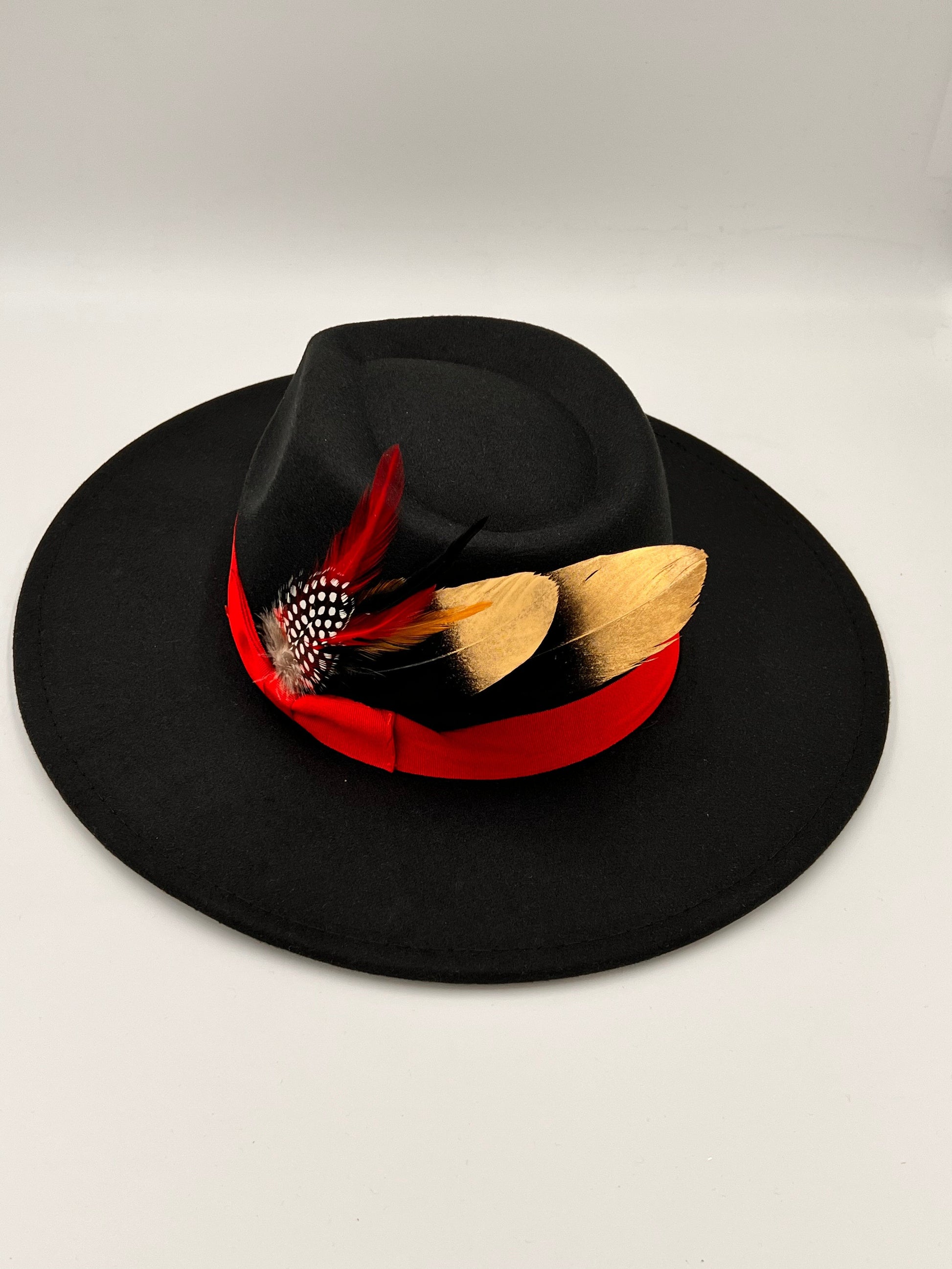 Luxury Bow Tie Fedora -Black red - Accessorizmee